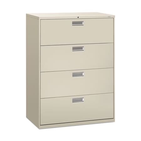 Hon HON, 600 SERIES FOUR-DRAWER LATERAL FILE, 42W X 18D X 52.5H, LIGHT GRAY 694LQ